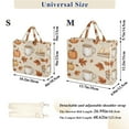 thumbnail image 2 of FORMRS Womens Corduroy Tote Bag Crossbody Shoulder Handbag with Pocket, Fall Mug Pattern, 2 of 7