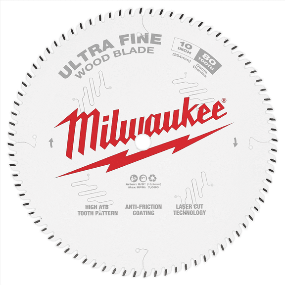 Milwaukee Tool 10" 80T Ultra Fine Finish Circular Saw Blade