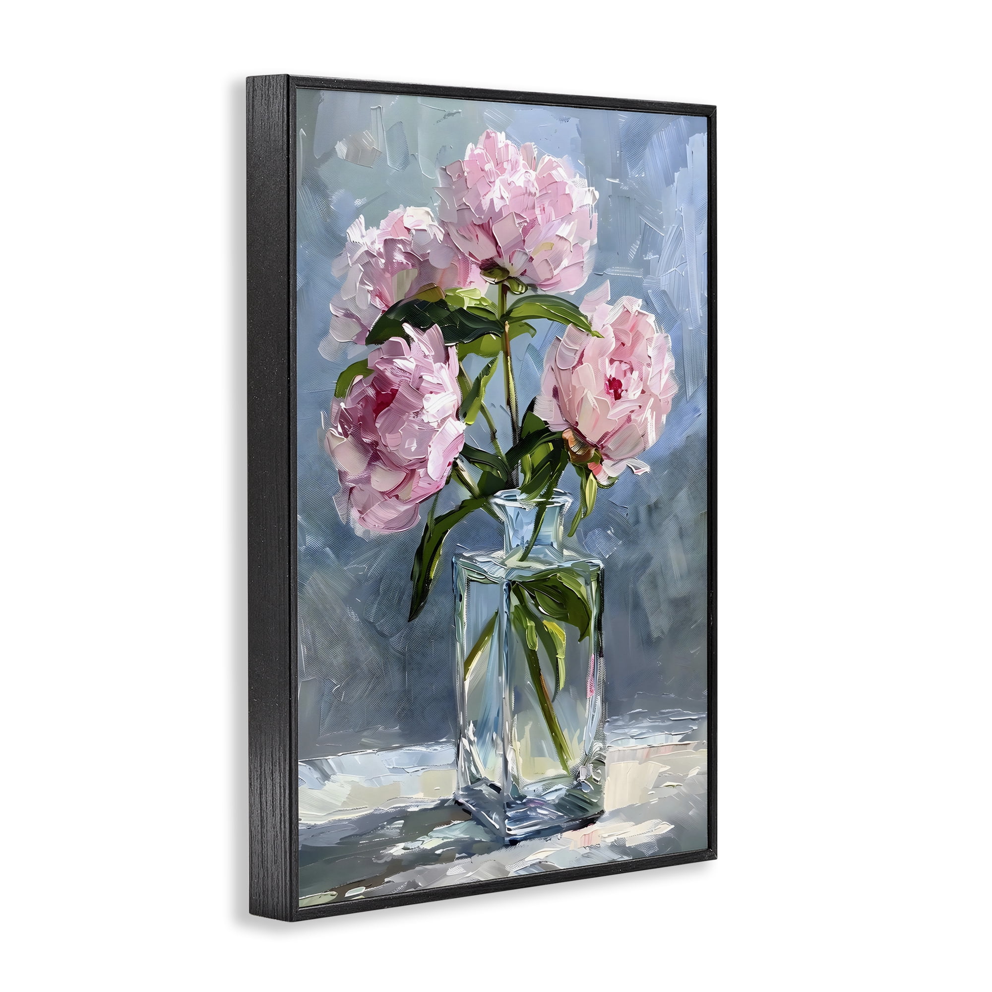 Stupell Industries Beautiful Pink Pastel Peonies Black Framed Giclee Art, design by Creative Studio