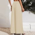 thumbnail image 3 of Pantalones sueltos para mujer,Pantalones de mujer, pierna ancha, pantalones acogedores, pantalones con lazo en la cintura para mujer, apariencia llamativa, 3 of 5