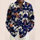 thumbnail image 1 of Camisa de manga larga para hombre con estampado 3D de hojas y plantas, camisa informal de moda con solapa y botones, camisa de gran tamaño para primavera y otoño, 1 of 6