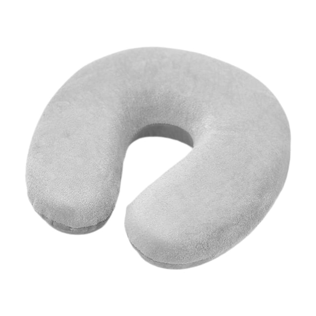 Almohada de viaje moderna para hombre y mujer, almohada en forma de U para acampar, avión, senderismo, tren Gris claro