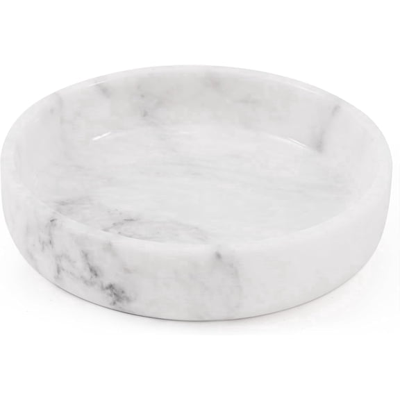 Elborse Marble Serving Bowl 8" inches White Fruits and Vegetables Bowl for Kitchen Counter, Modern Decorative Entryway Table Accessories & Candy Bowl