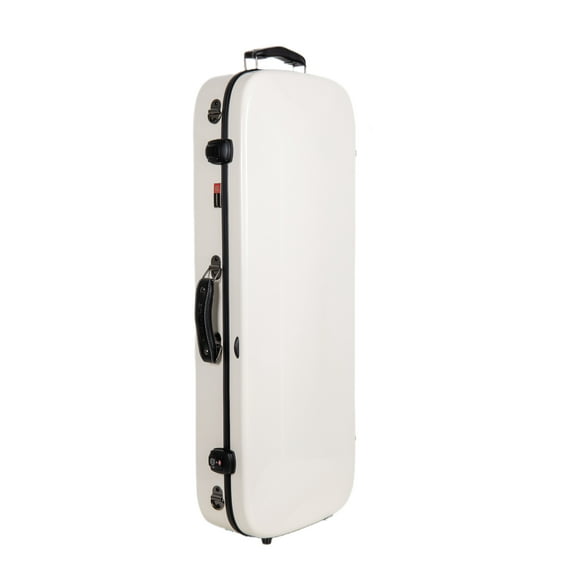 Crossrock Baritone Ukulele Case Hardshell with TSA Lock - 100% Fiberglass, Detachable Padded Shoulder Straps, Hygrometer, Large Storage for Accessories, Milky White