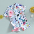 thumbnail image 2 of Gupgi Baby Girls Boys Rash Guard Swimsuit Watercolour Print Zipper Sun Protection Bathing Suit, 2 of 8