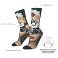 thumbnail image 4 of Rateoe Floral Head Dreamscape for Women Casual Calf Socks - Cute Crew Socks - Thin Soft Above Ankle Socks Size 5-11, 4 of 6
