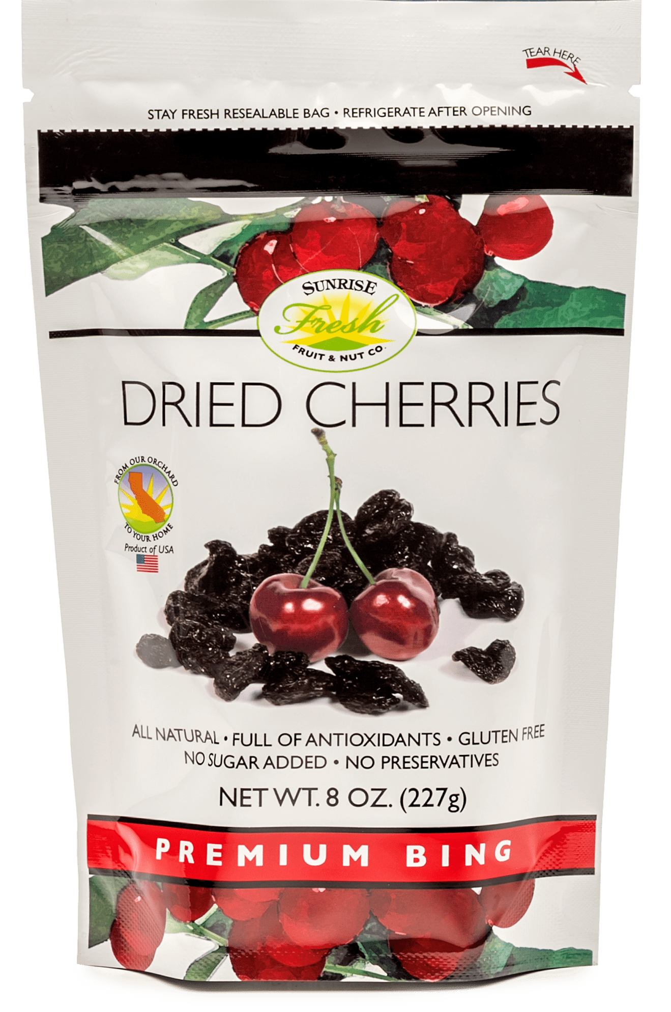 Sunrise Fresh Dried Dark Sweet Cherries, 8 oz - Walmart.com