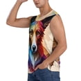 thumbnail image 3 of Goofa Colorful Art Dog Printed Men's Sleeveless T-Shirt - Athletic Gym Workout Tank Top for Men - Moisture-Wicking, UPF 30+ Quick-Dry Muscle Tee-Small, 3 of 8