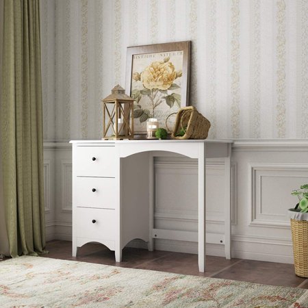 Computer Desk with 3 Storage Drawers Modern Home Office Desk Writing ...