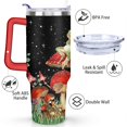 thumbnail image 3 of 40oz Colorful Botanical Mushroom Stainless Steel Flip Straw Tumbler Spill Proof Travel Cup Double Wall Vacuum Insulated Coffee Mug with Top Handle, 3 of 6