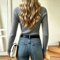 thumbnail image 3 of Women's Turtleneck Sweater Ribbed Knit Long Sleeve Pullover Top Soft Stretch Feel, Casual Daily Wear & Office Work Outfits, 3 of 4