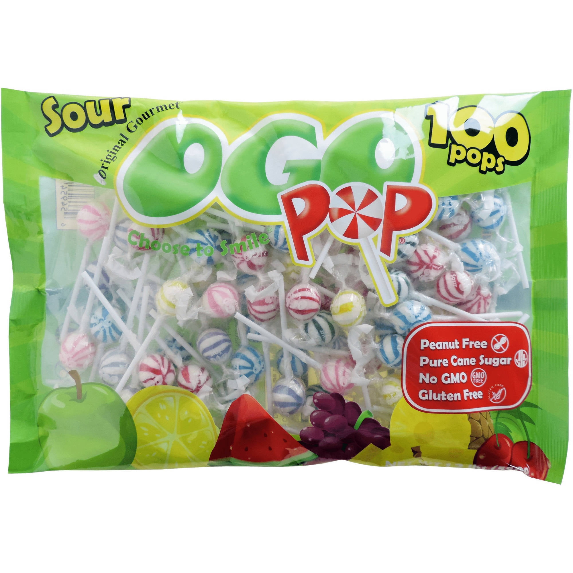 Original Gourmet OGO Sour Pop Lollipops, 100 count, 1.2 lbs