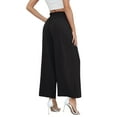 thumbnail image 4 of Uvplove Women's Wide Leg Trousers Palazzo Pants Drawstring Waist Summer Loose Trousers with Pockets Black-M, 4 of 14