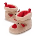 thumbnail image 3 of Biekopu Infant Baby Fleece Slippers Soft Anti-Slip Elk Booties Winter Warm Toddler Crib Shoes, 3 of 9