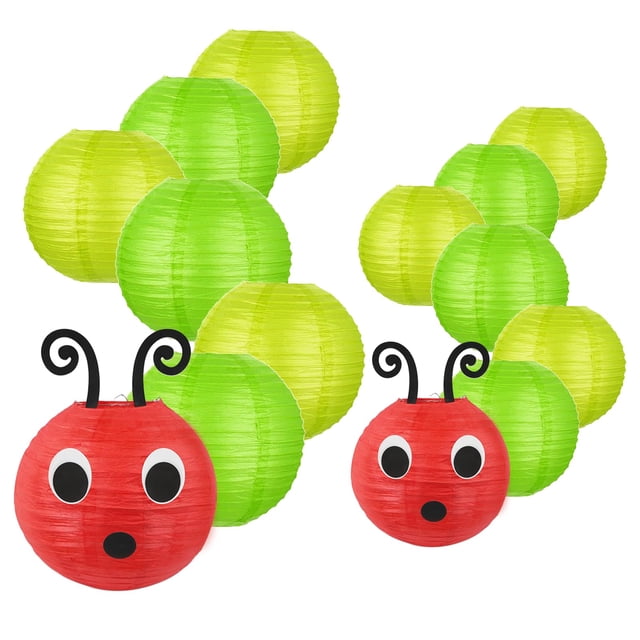 Faroles de papel LYART de 14 piezas, decoración de La oruga muy hambrienta, 25 cm