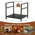thumbnail image 2 of Gymax Firewood Rack Fireplace Log Holder Wood Steel Stove Bracket Stacking Rack, 2 of 9