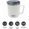 thumbnail image 2 of 13 oz Coffee Mug with Lid - Leak Proof Travel Tumbler, 6-Hour Double Wall Vacuum Insulated Thermal Cup for Hot & Iced Coffee, Camping & Dishwasher Safe 18/8 Stainless Steel (Black), 2 of 12