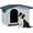 Gray, variant on Dextrus Large Plastic Dog House Outdoor Indoor Doghouse Puppy Shelter Water Resistant Easy Assembly Sturdy Dog Kennel with Air Vents and Elevated Floor (41''L*38''W*39''H, Gray+Brown)