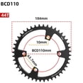 thumbnail image 1 of Chainring for Road Bike Single Chainwheel 110BCD with Narrow Wide Teeth, 1 of 6