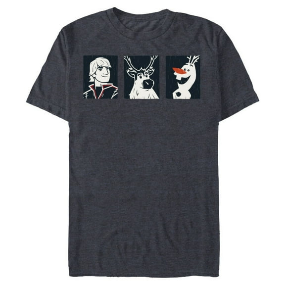 Disney Frozen 2 Kristoff, Sven, and Olaf T-Shirt- Short Sleeve Blended T-Shirt for Adults - Customized-Denim Snow Heather