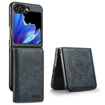 for Samsung Galaxy Z Flip 6 Case with Folio Card Holder Wallet, Strong Magnetic Case Compatible Mag-Safe Detachable PU Leather Phone Cover Women Men for Samsung Galaxy Z Flip 6 Protective Case, Blue