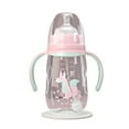 thumbnail image 2 of Wide Neck Feeding Bottle With Straw Handle Drop Resistant Training Cup Silicone PP Refillable Bottle Multi Color 1PCS 8.1-10.1fl oz, 2 of 8