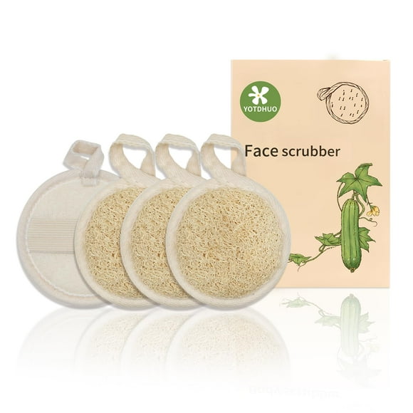 Exfoliadores faciales Loofah YOTDHUO Natural, paquete de 6 para mujer