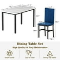thumbnail image 4 of AWQM 5 Piece Dining Table Set, Kitchen Table and Chairs Set for 4 with Faux Marble and 4 Velvet Upholstered Dining Chairs for Home, Restaurant, White & Blue, 4 of 11