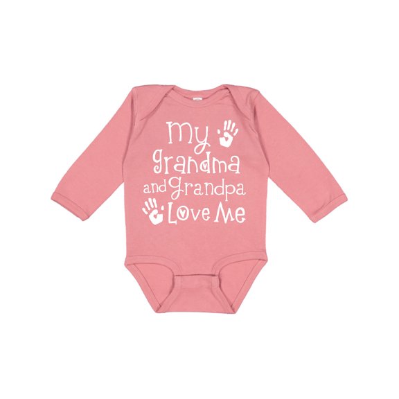 Inktastic Grandma Grandpa Love Me Girls Boys or Girls Long Sleeve Baby Bodysuit