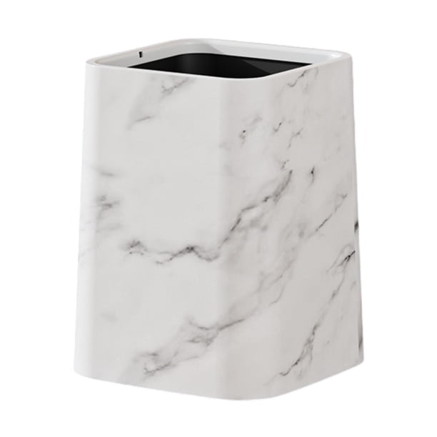 Papelera de mármol para baño, papelera, cesta de papel, contenedor de basura cuadrado para el hogar, cesta de basura para sala de estar, dormitorio M