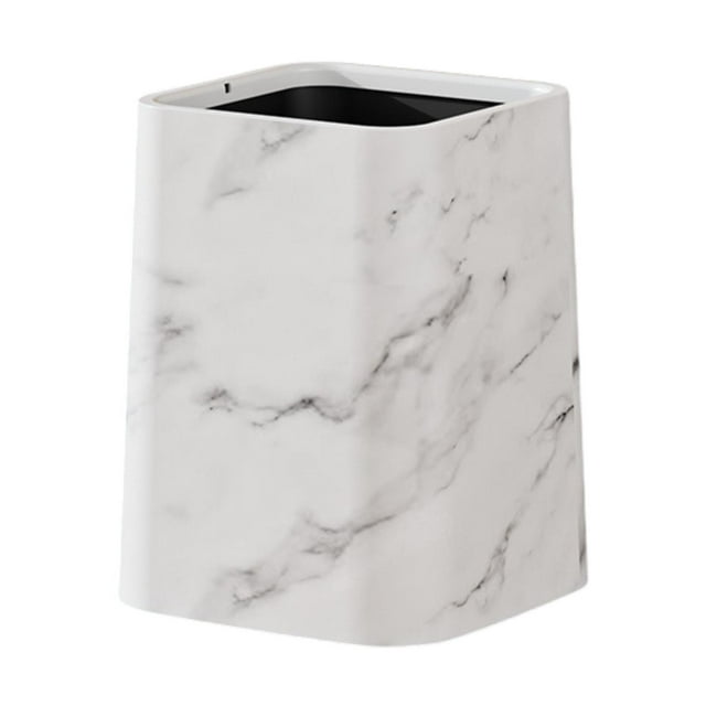 Papelera de mármol para baño, papelera, cesta de papel, contenedor de basura cuadrado para el hogar, cesta de basura para sala de estar, dormitorio M