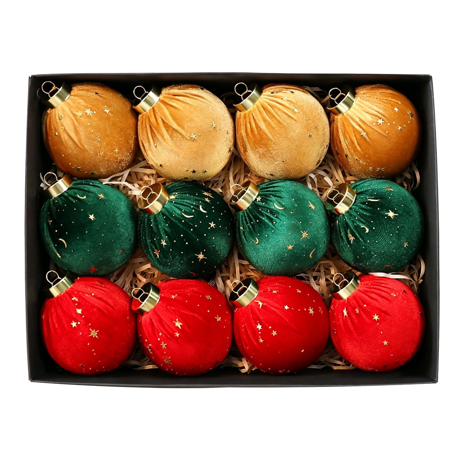 Plush Christmas Ball Ornaments with Hanging Loops Fabric Tree Decorations for Wreaths Garlands and Home Displays