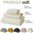 thumbnail image 3 of Bath Towel Polyester Bath Towel Cotton Waffle Bath Towel 3-Piece Set,Rice White A, 3 of 9