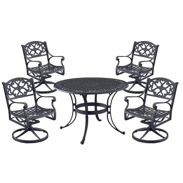 Homestyles Sanibel Aluminium 5 Pièces Salle à Manger Extérieure en Noir
