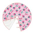 thumbnail image 2 of Daiia Cherry Strawberry Drawing Merry Christmas Tree Skirt , Xmas Large Lace-up Tree Skirt, Santa Snowflakes Rustic Home Decorations New Year Party Farmhouse Decor-30", 2 of 7