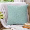 thumbnail image 3 of Pillow Covers 26x26 Set of 2, Turquoise Textured Throw Pillow Covers Decorative Couch Cushion Cover, Farmhouse Country Woven Striped Microfiber Soft Square Pillowcases for Bedroom Living Room Sofa, 3 of 9