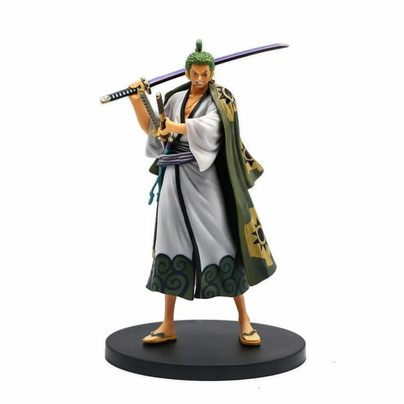 One Piece Anime Zoro Sword Real Kimono Aciton Pose Wano Country 6.6 Inch Anime Doll Model Suitable For Gift Collection