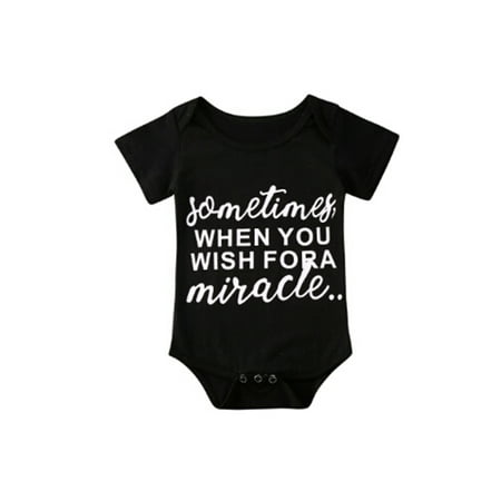 

Sunisery Newborn Baby Girl Boy Letter Printed Romper Short Sleeve Jumpsuit One Piece Casual Clothes