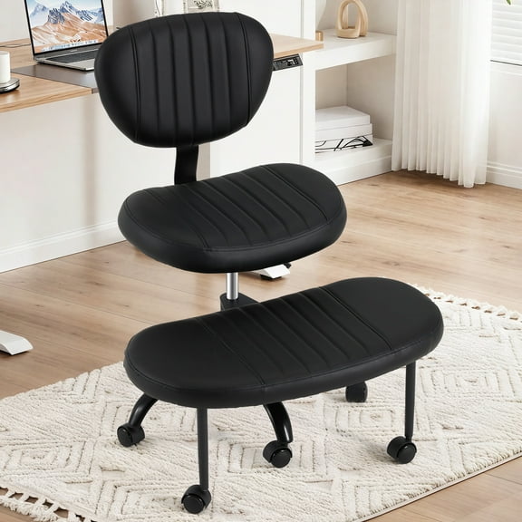 AVAWING Ergonomic 360 Swivel Cross Legged Chair, Multifunctional Meditation Floor Chair, Black