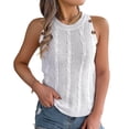 thumbnail image 3 of Womens Summer Tank Top Ribbed Sleeveless Shirts Casual Loose Knit Sweater Vest White S, 3 of 9