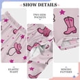 thumbnail image 4 of Pink Denim Hat Boot Pattern Pajama Pants Soft Lightweight Lounge Pants Bottoms Sleep Pants Warm Comfy, 4 of 9
