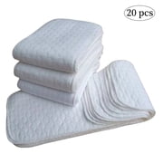 20 Pcs Baby Diapers,Cotton Nappy Insert Liners,Topboutique Reusable Toddler Cotton Cloth Diaper,Soft Cloth Baby Diaper Insert,4.7 x 12.6 in (1 pieces - 3 Layers)