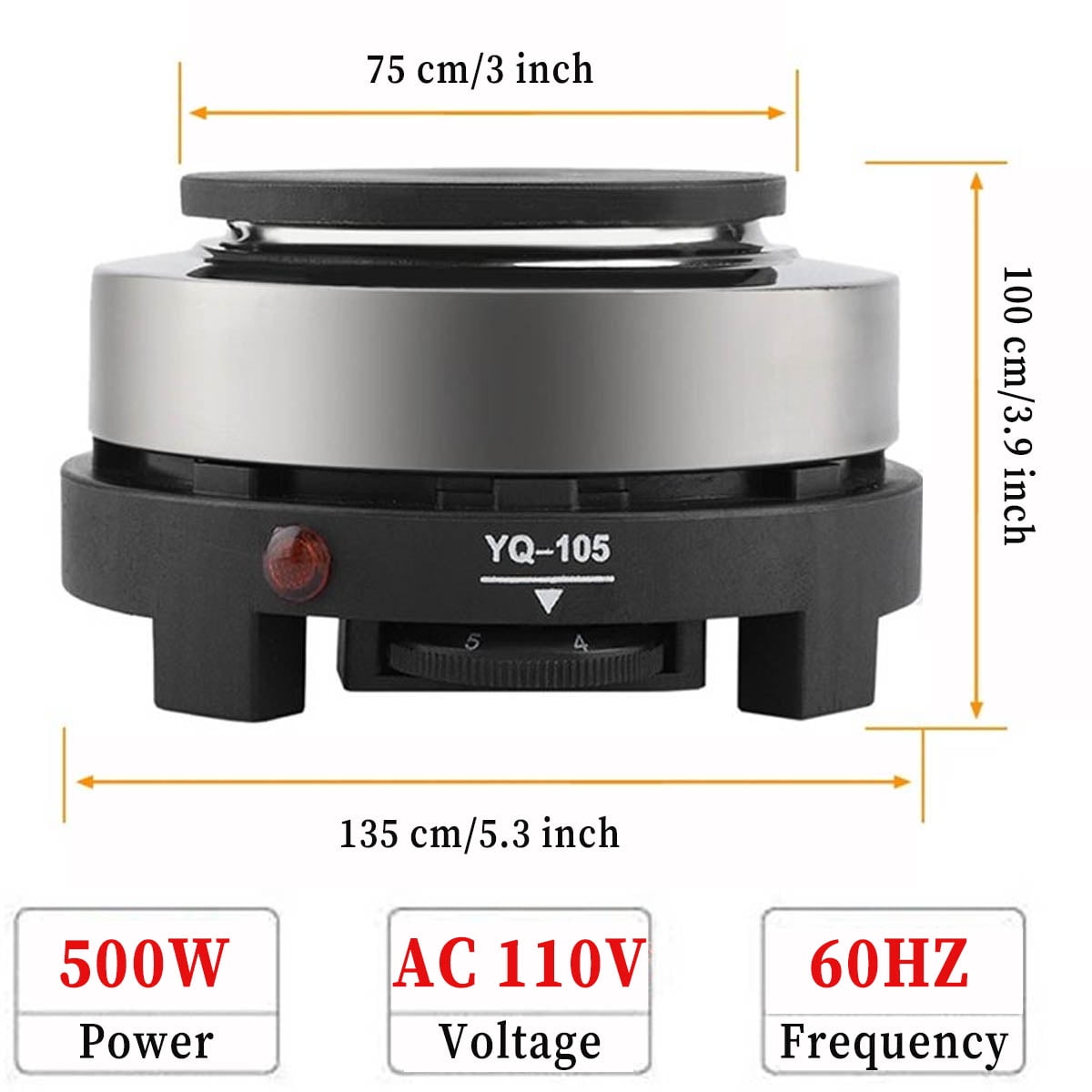 IFCOW Mini Electric Heater Stove, 500W 5.6 Inch Round Hot Plate Countertop Burner For Ceramic Glass Kettle Single Plate Cooktop