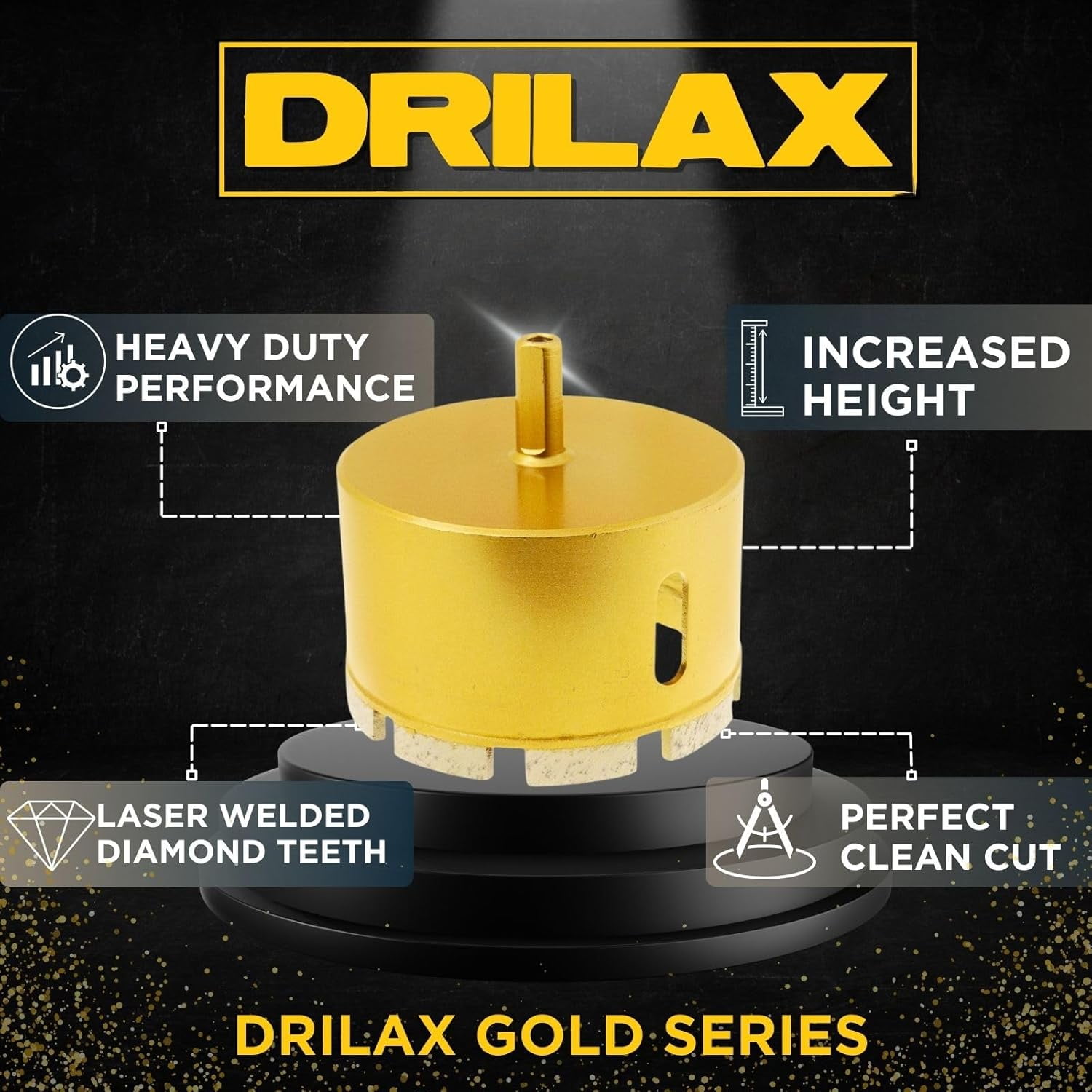 DRILAX 4 inch Diamond Hole Saw Drill Bit Heavy-Duty for Concrete Brick Masonry Block