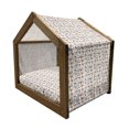thumbnail image 2 of Dog Lover Pet House, Cartoon Style Chihuahua Terrier Bulldog and Beagle Funny Characters Purebred Pets, Outdoor & Indoor Portable Dog Kennel with Pillow and Cover, 5 Sizes, Multicolor, by Ambesonne, 2 of 5