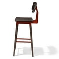 thumbnail image 2 of Abbott Retro Contemporary Wood/Steel Barstool - Ash/Brick Red, 2 of 2