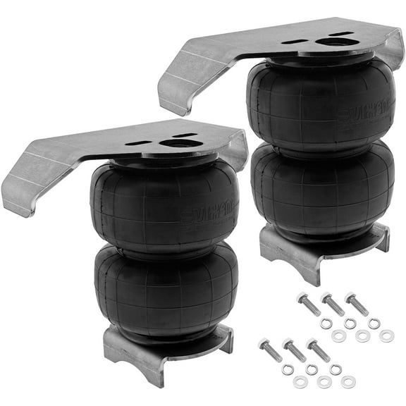 Vixen Air 1/2" NPT Single Air Port Suspension Air Spring/Air Bag with Internal Bump Stop/Jounce Bumper and Universal Brackets Dual Pack VXD2500SDP/BB