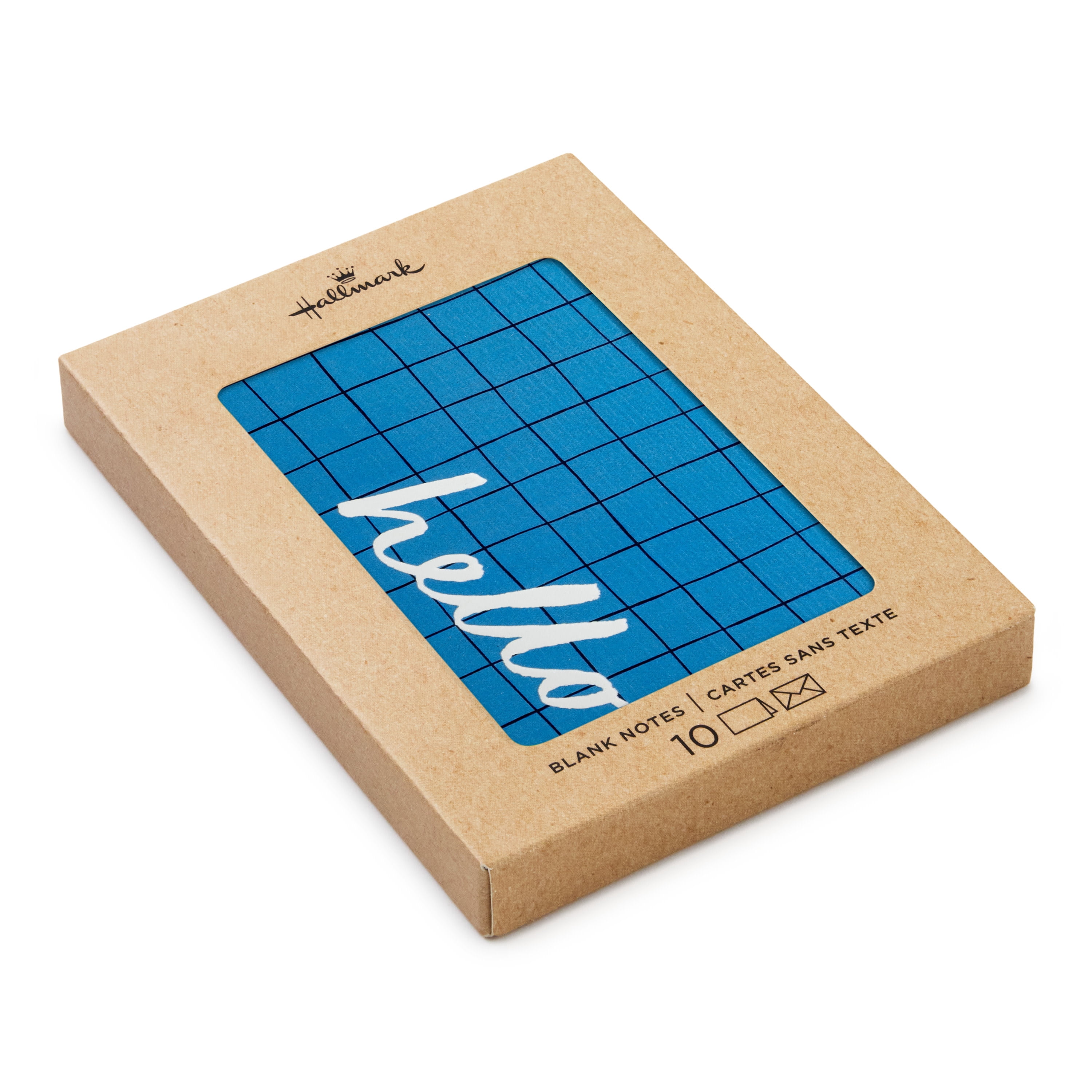 Hallmark Blank Thinking of You Notes (Grid on Blue), Pack of 10