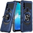 thumbnail image 2 of Compatible for AT&T Maestro 3 Case w/Tempered Glass Screen Protector [Military Grade] Ring Car Mount Kickstand Shockproof Hard Phone Case - Blue, 2 of 7