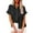 Black, variant on Summer Linen Short Sleeve Loose Fit Dress Shirts for Women Green Leisure Solid Color Work Fashion Women's Casual Button Shirt M